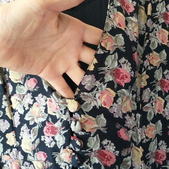 Starina Maxi Dress Womens M Floral Scoop Overlay Boho Cottagecore A Line Fairy - Picture 5 of 12